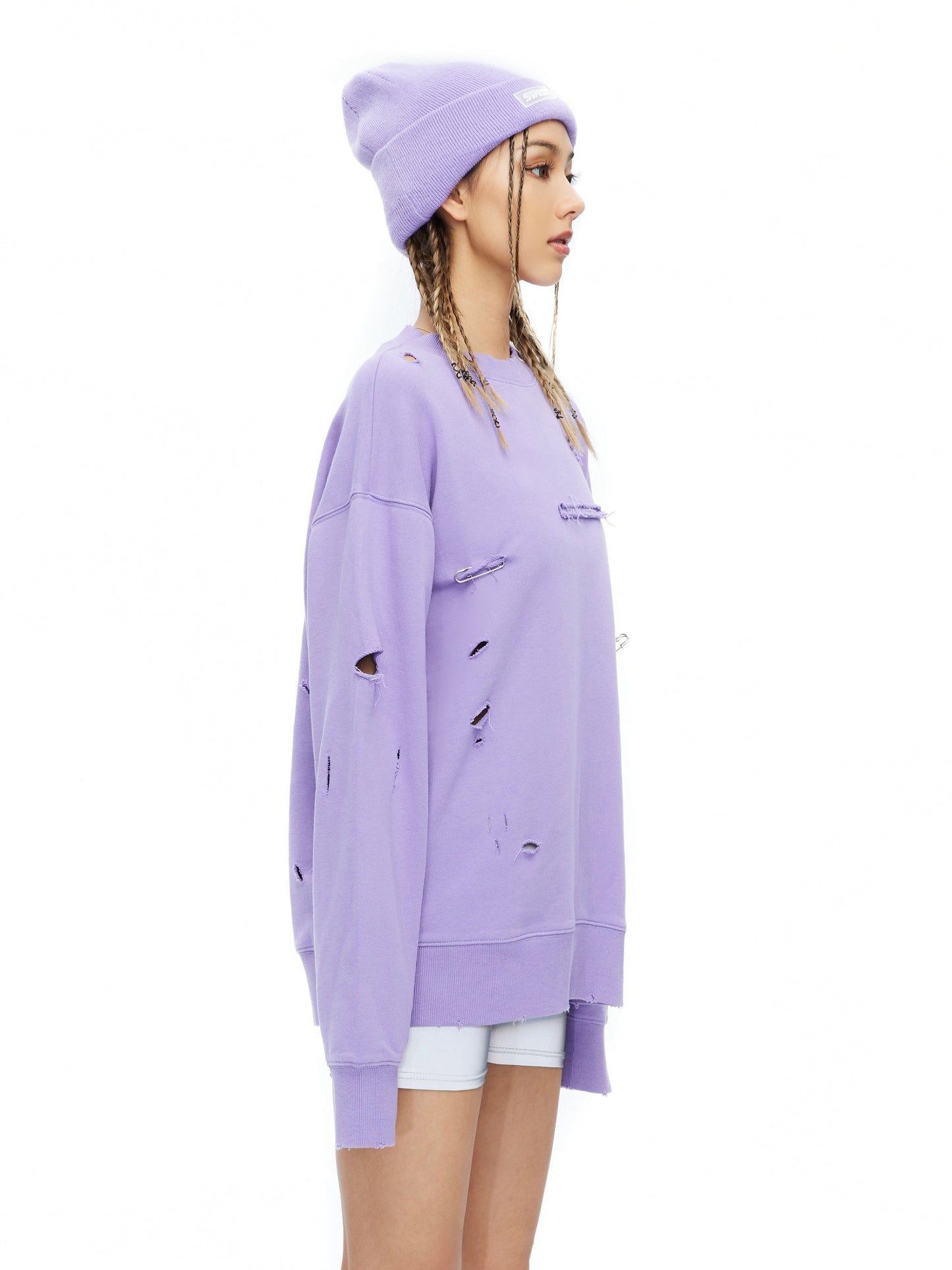 紫色破坏卫衣